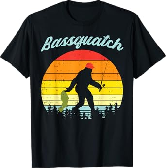 Bassquatch Bigfoot Sasquatch Fish Fishing Fisherman Gift T-Shirt