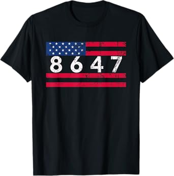 Anti Trump Impeach 47 8647 86 47 47th President US Flag T-Shirt