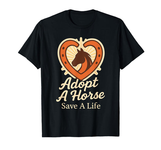Horse Rescue Animal Sanctuary Equestrian Adoption Pride T-Shirt
