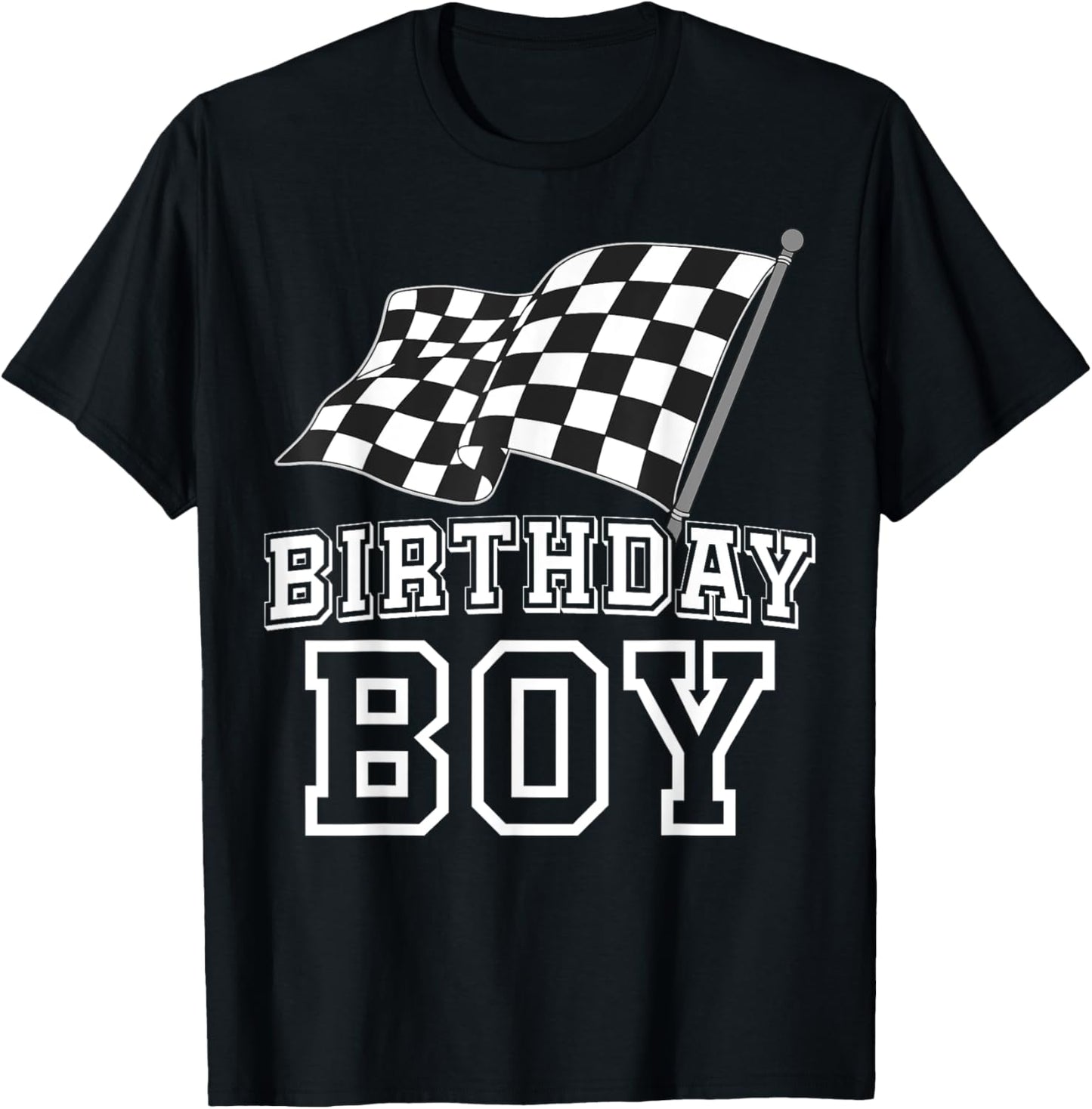 Birthday Boy Race Car Racing Flag Birthday Crew Boys Mens T-Shirt