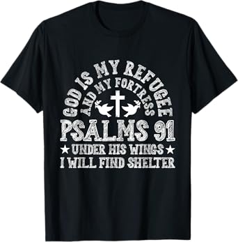 Psalms 91 Scripture Bible Verse Religious Catholic Christian T-Shirt