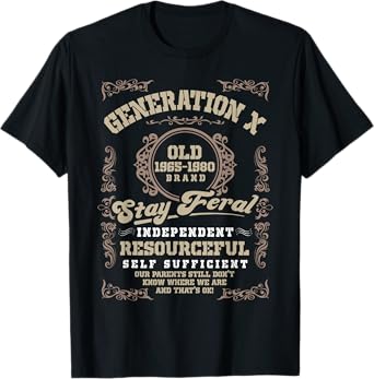 Vintage Generation X Stay Feral Independent Funny Gen Xer T-Shirt