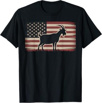 Goat American Flag Farm Animal USA Patriotic Gift T-Shirt