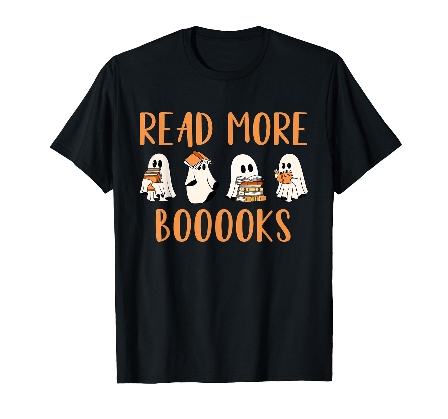 Cute Booooks Ghost Read More Books Funny Teacher Halloween T-Shirt