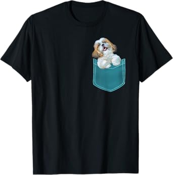 Funny Shih Tzu Shirt - Puppy in Pocket for Men Women Kids T-Shirt
