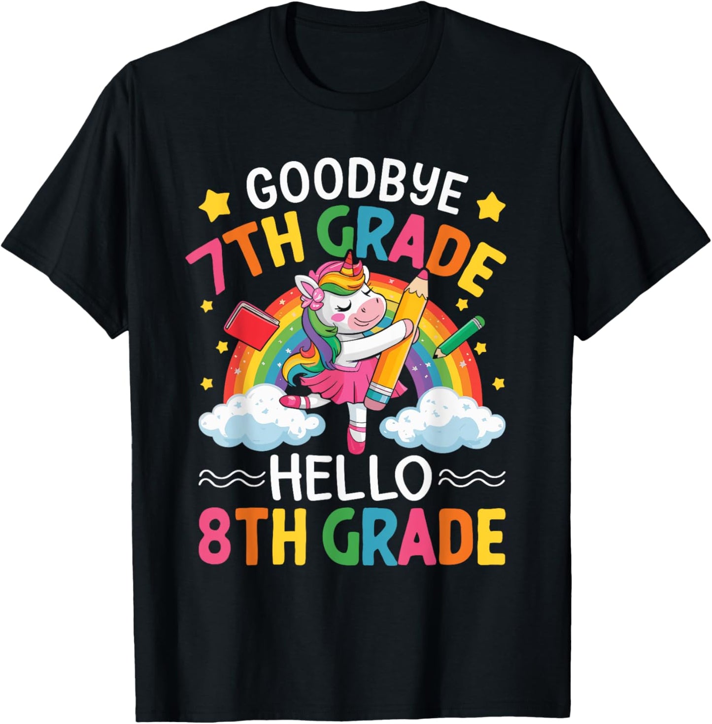 Goodbye 7th Grade Hello 8th Grade Graduation T-shirt by TeeBrew