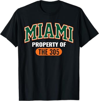 305 Miami Vibes Urban Style Miami Beach Graphic Design T-Shirt