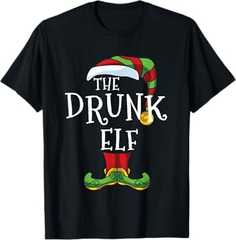 The Drunk Elf Family Matching Christmas Group T-Shirt