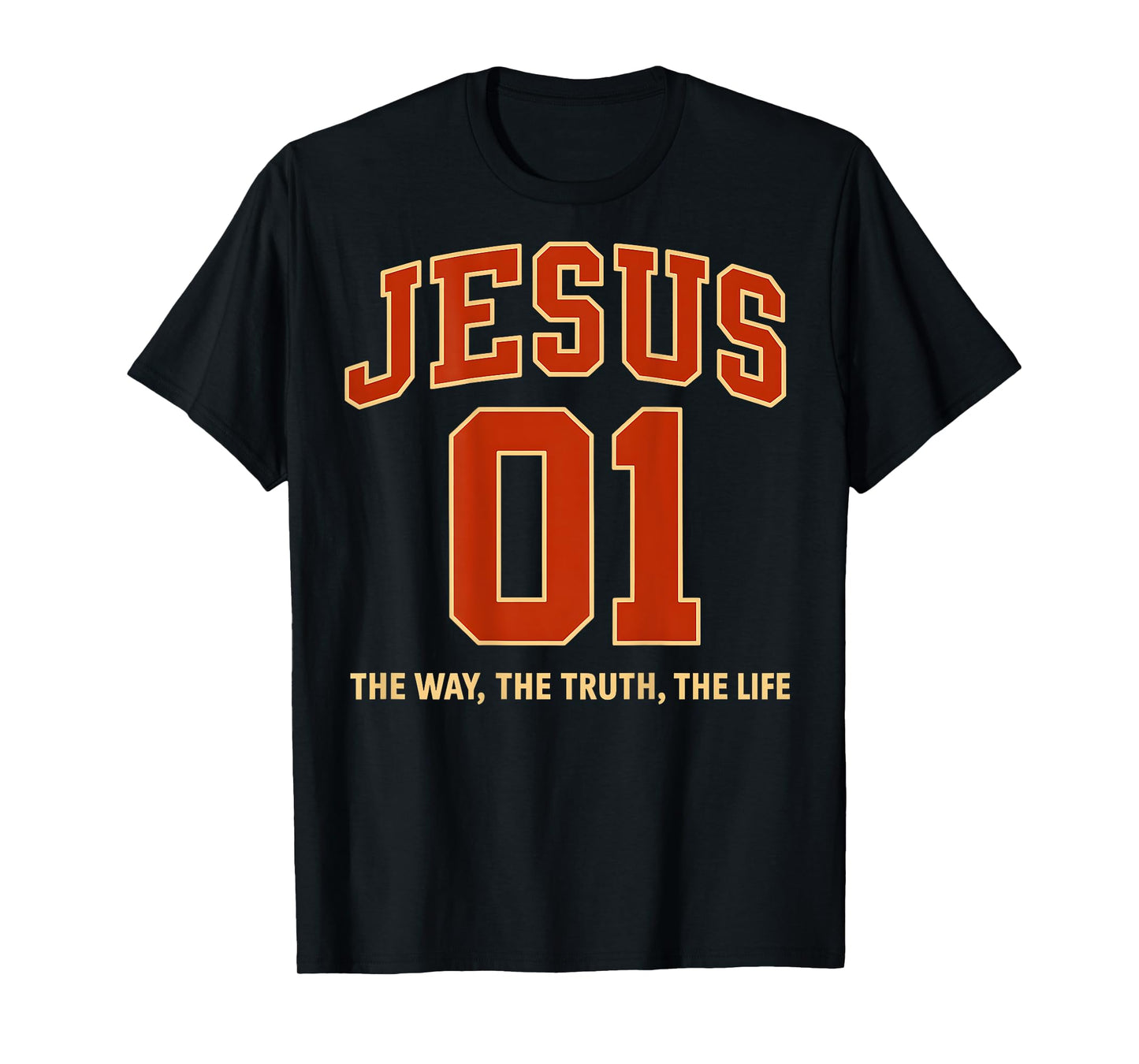 (ON Back) Jesus is #1 The Way Truth Life Sports Jersey Style T-Shirt
