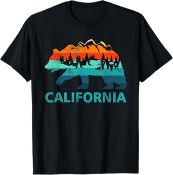 California Bear Vintage Retro Nature Hiking Souvenir T-Shirt