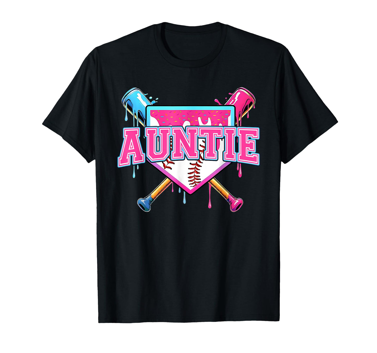 Baseball Drip For Aunt Ice Cream Drip Auntie Baseball T-Shirt