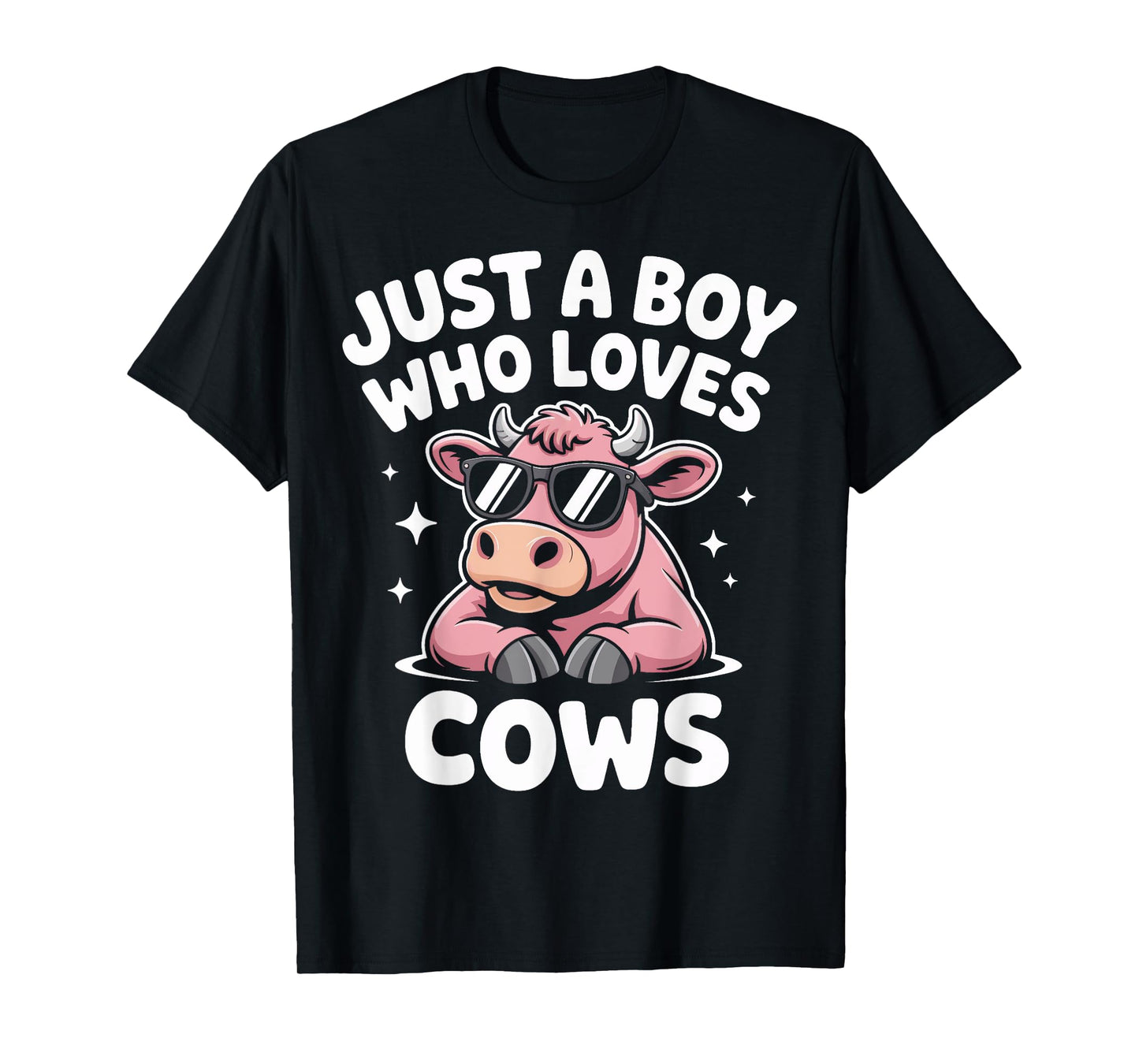 Just A Boy Who Loves Cows Ranch Life Farm Animal Lover T-Shirt