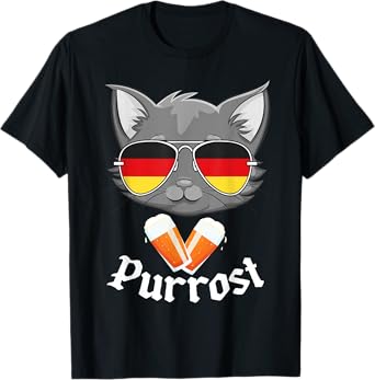 Purrost Cat Lovers Oktoberfest Fun German Beer Party T-Shirt