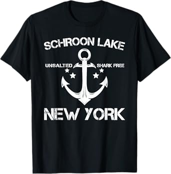 SCHROON LAKE NEW YORK Funny Fishing Camping Summer Gift T-Shirt for Men Women Kids