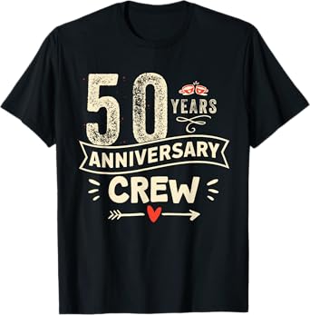Vintage 50 years marriage anniversary Crew couple His/Her T-Shirt