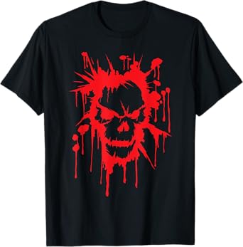 Bloody Skull | Bloodstain With Dead Face | Heavy Metal T-Shirt