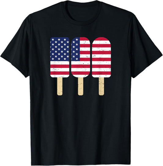 4th of July Popsicle Patriotic American Flag Memorial Day T-Shirt