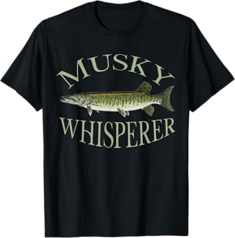 Musky Muskellunge Fish Illustration Art Fishing Angler Gear T-Shirt