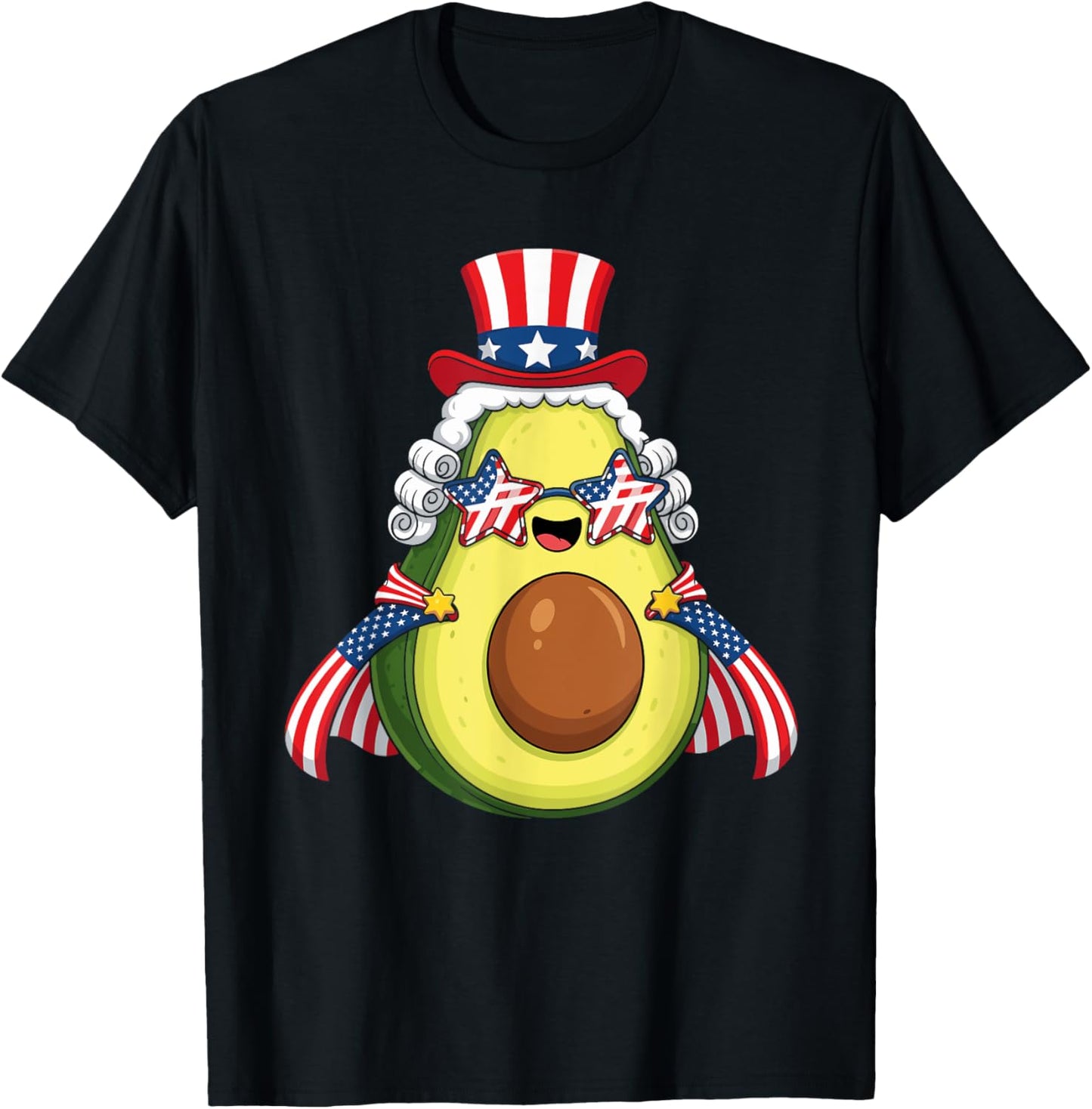 Cute Avocado American Flag 4th Of July America Usa T-shirt