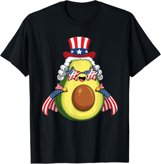 Cute Avocado American Flag 4th Of July America Usa T-shirt