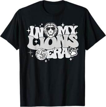 In My Lions Era Groovy School Spirit Mascot Men Women Kids T-Shirt