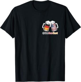 Oktoberfest Drinking Pocket Beer Gifts German American Flag T-Shirt