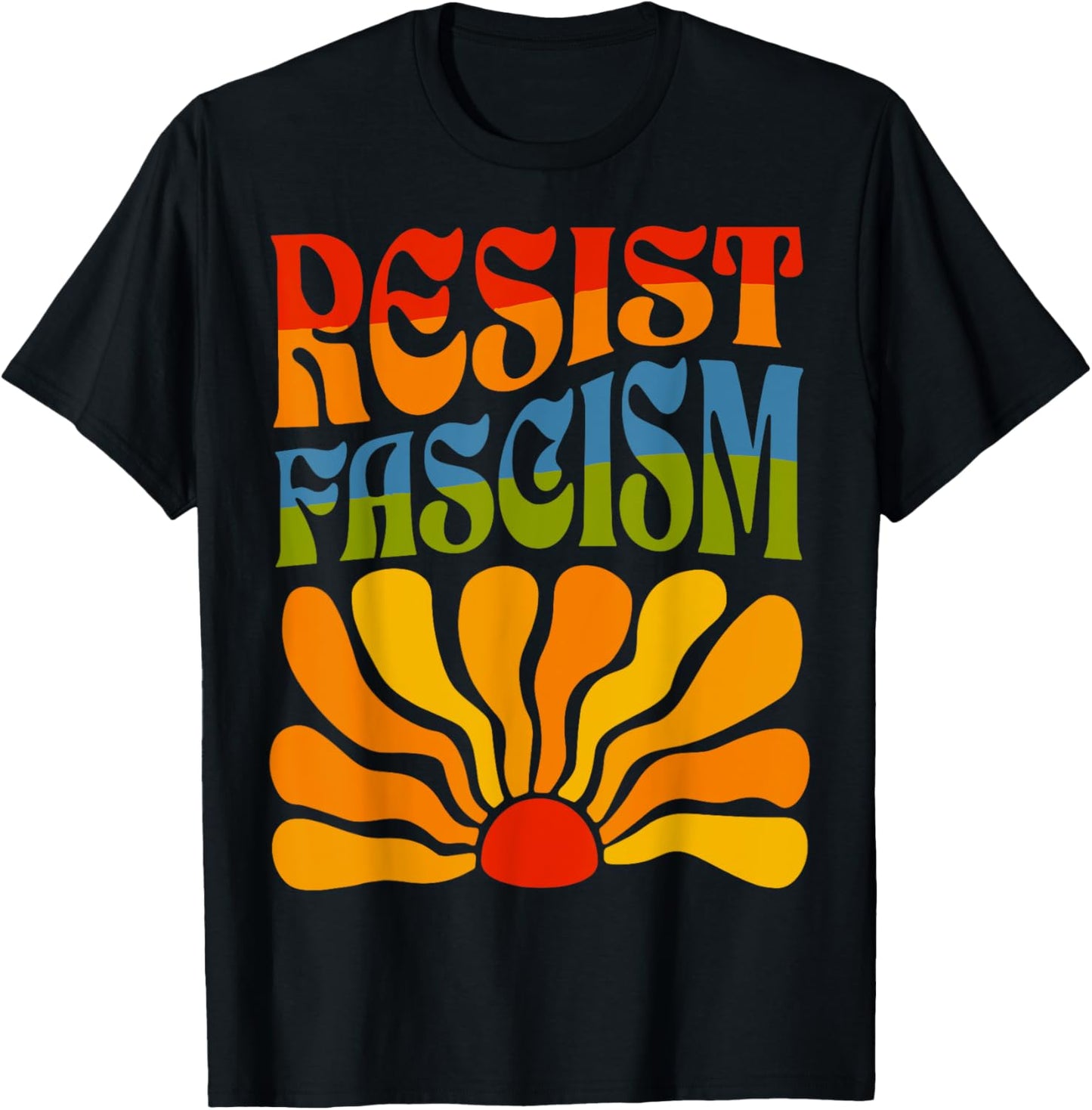 8647 Anti-Trump Boho Flowers Anti-Fascism Resist Protest T-Shirt