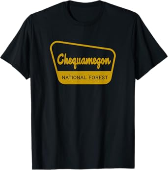 Chequamegon National Forest Vintage Inspired Sign Graphic T-Shirt