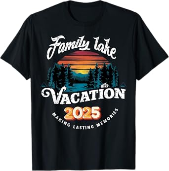 Matching 2025 Camping Hiking Cabin Family Lake Vacation 2025 T-Shirt