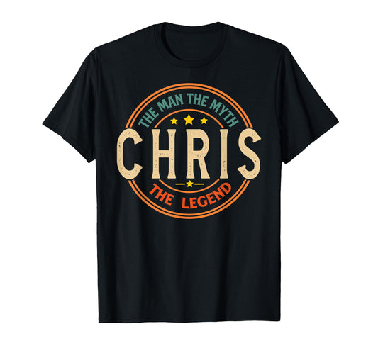 CHRIS The Man The Myth The Legend Vintage Personalized T-Shirt