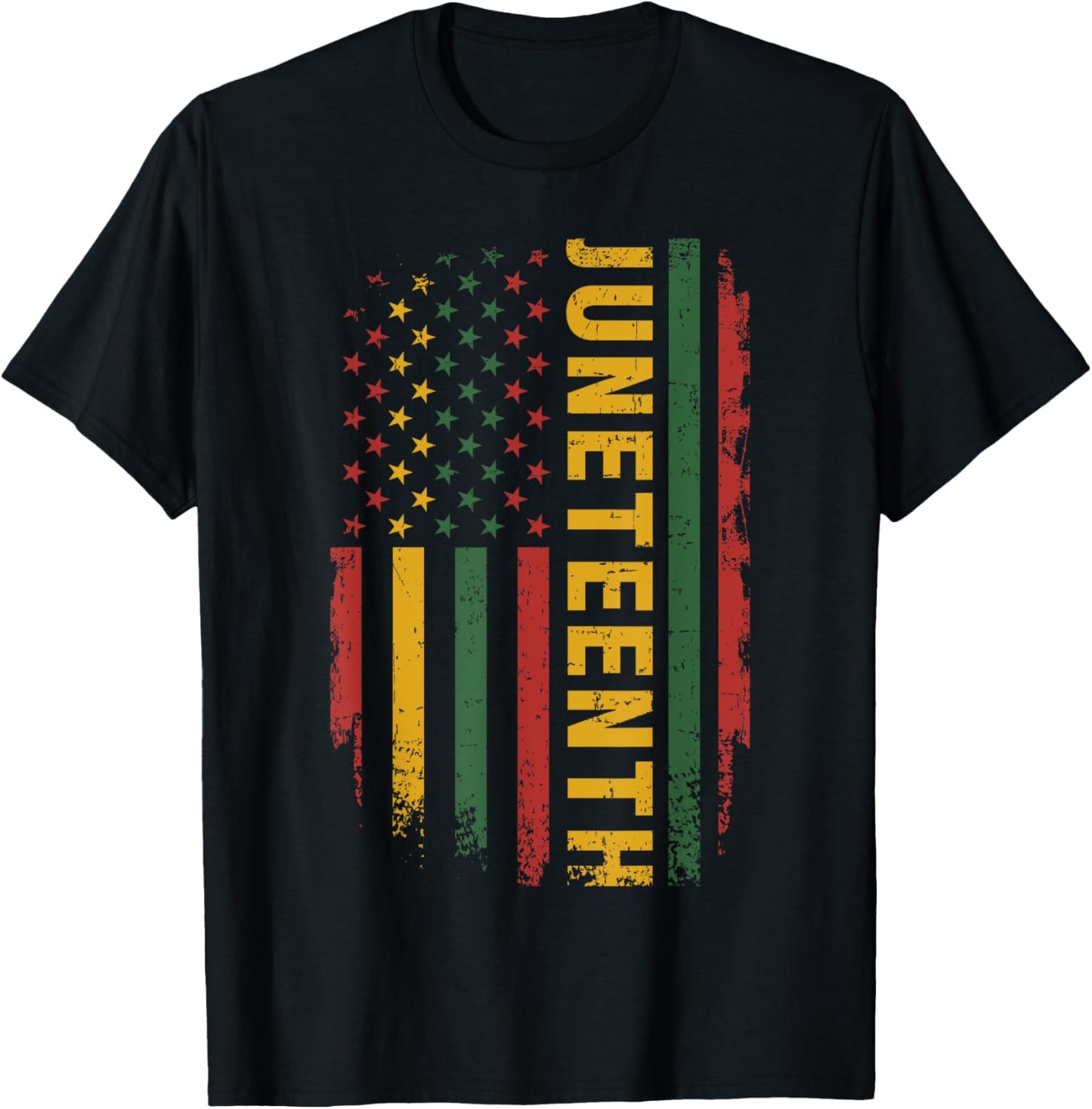 American flag pan african colors for celebrating Juneteenth T-Shirt