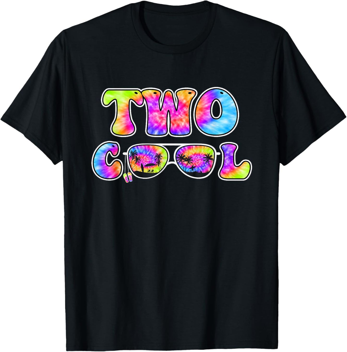 Two Cool 2 Years Old Birthday For Boy Tie Dye Summer 2nd T-Shirt