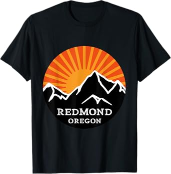 Redmond Oregon Retro Sunset Mountains Vintage Sun Vacation T-Shirt