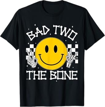 Bad Two The Bone 2nd Birthday 2 Years Old Boy Matching T-Shirt