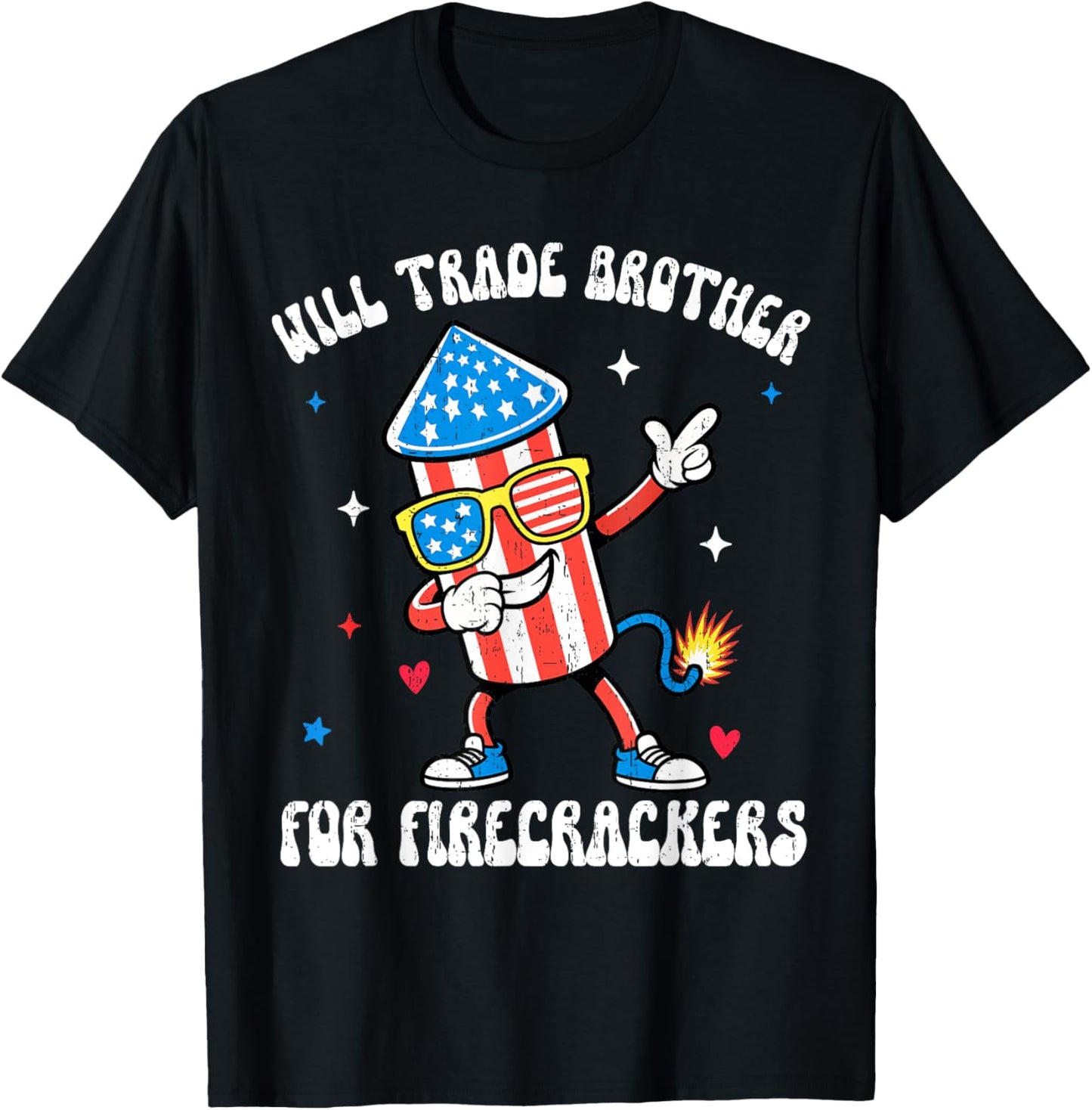 Trade Brother For Firecrackers Funny Boys 4th Of July Kids T-shirt
