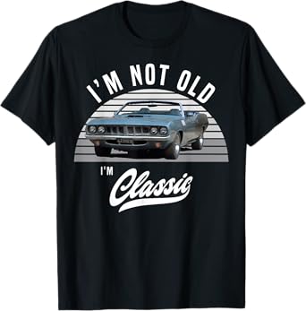 1971 Cuda Plymouth Barracuda Convertible Vintage Cars T-Shirt, Small