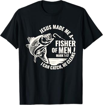 Men Fishing Fisherman Christian Father's Day T-Shirt