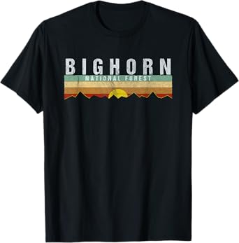 Retro Vintage Bighorn National Forest Tee Shirt T-Shirt