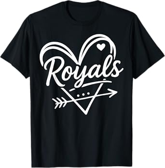 Retro Cute Royals Heart Arrow Design Gift For Men Women Kids T-Shirt
