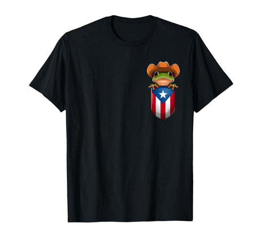 Coqui Frog Puerto rico Men Boricua Pocket T-Shirt