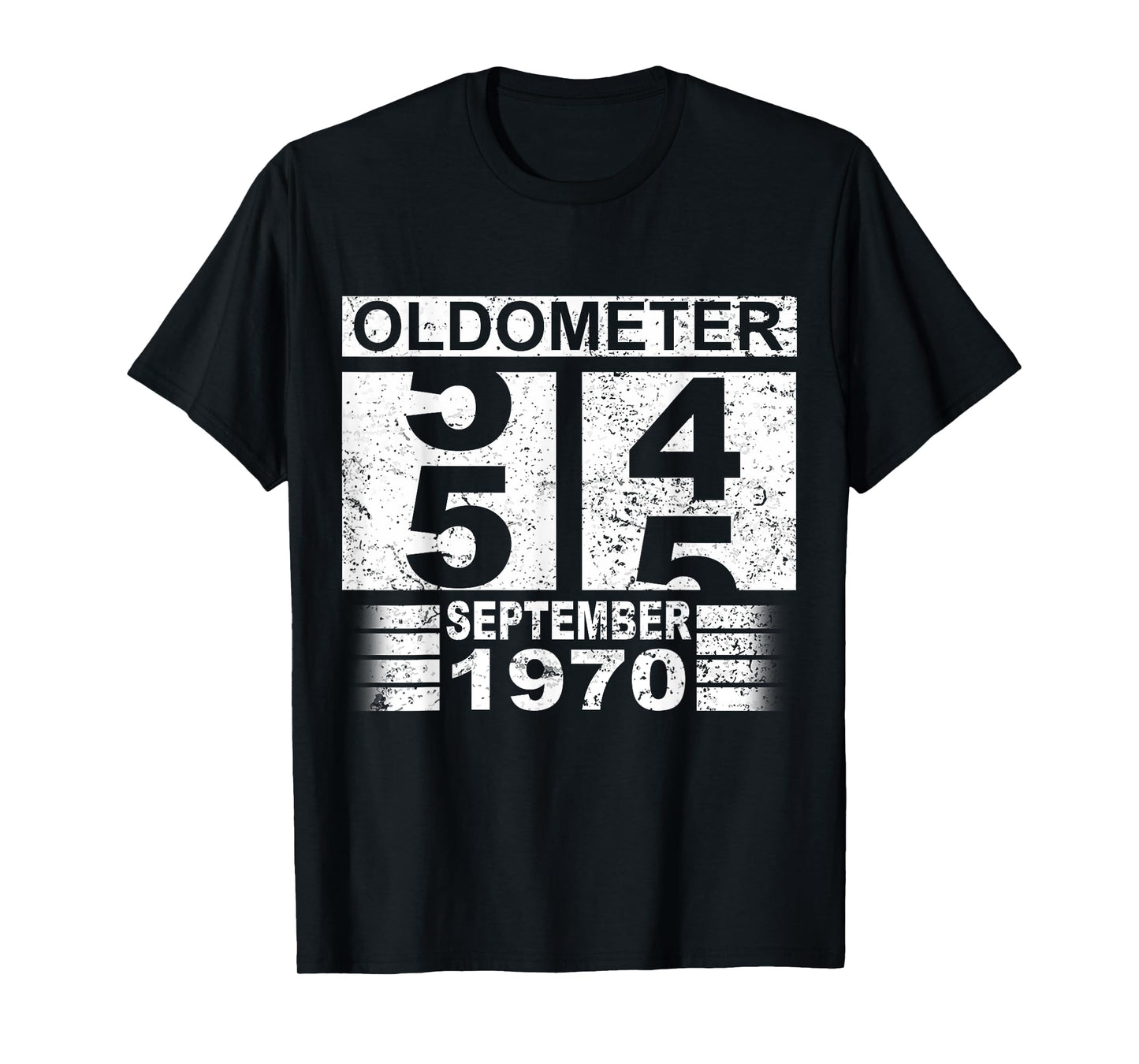 Oldometer 54-55 Born in September 1970 Funny 55th Birthday T-Shirt
