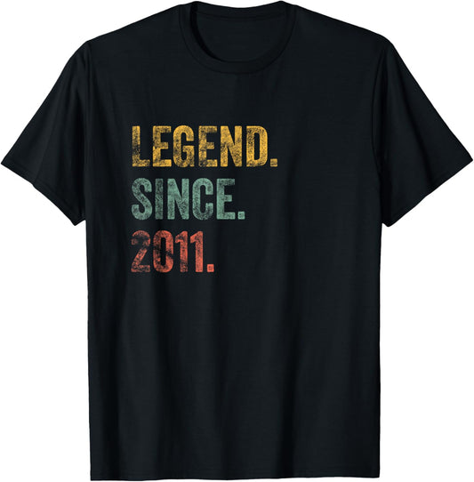 Vintage 2011 15th Birthday Legend Since 2011 T-Shirt