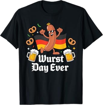 Oktoberfest Wurst Day Ever Funny German Beer Pretzel T-Shirt
