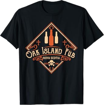 Oak Island Pub Treasure Hunt Vintage Beer Drinking Mystery T-Shirt