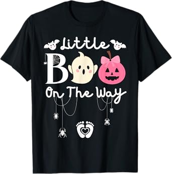 Little Boo On The Way-Halloween Girls Pregnancy Announcement T-Shirt