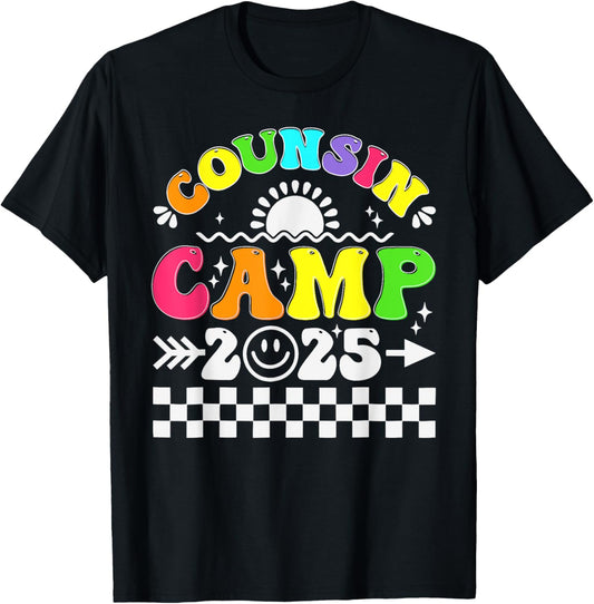 Family Reunion Camping Summer Vacation Crew Cousin Camp 2025 T-Shirt