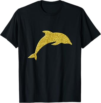 Dolphin Fish Vintage Golden Retro Symbol T-Shirt