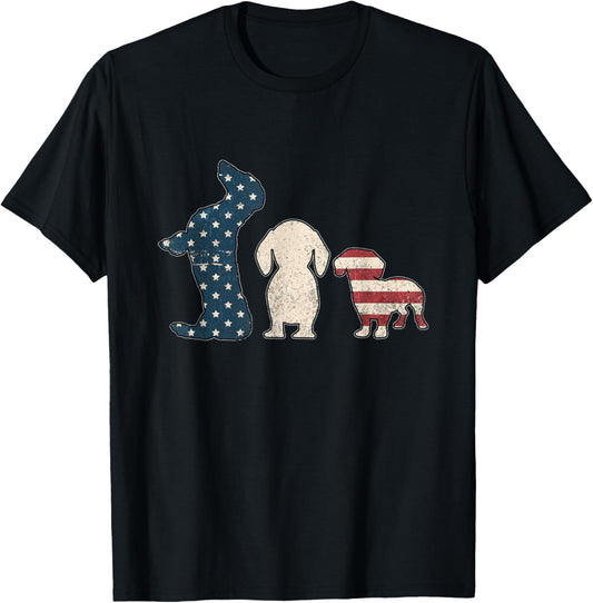 Weenie The People American Flag 4th Of July Dachshund Lover T-shirt