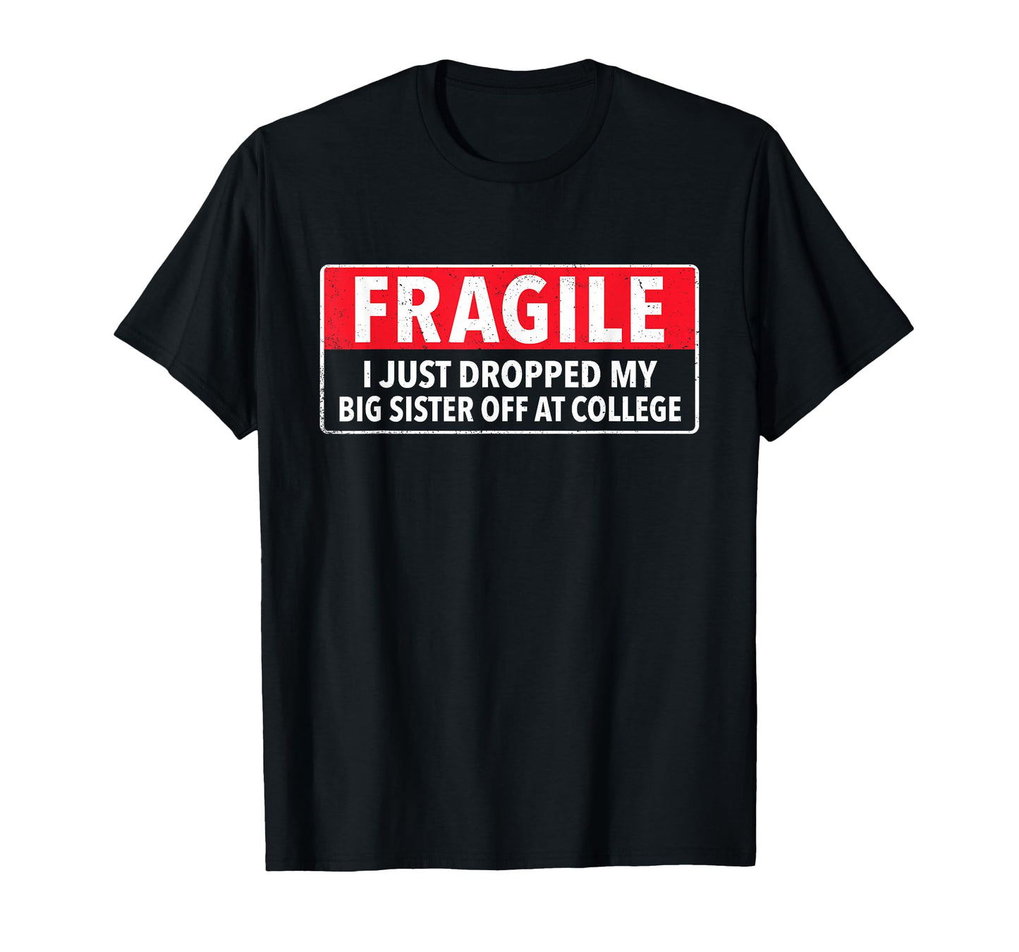 Fragile I Just Dropped My Big Sister Off at College Sibling T-Shirt