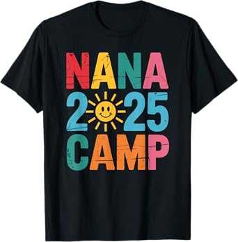Nana Camp 2025 Family Vacation Summer Camping Crew Kids T-Shirt